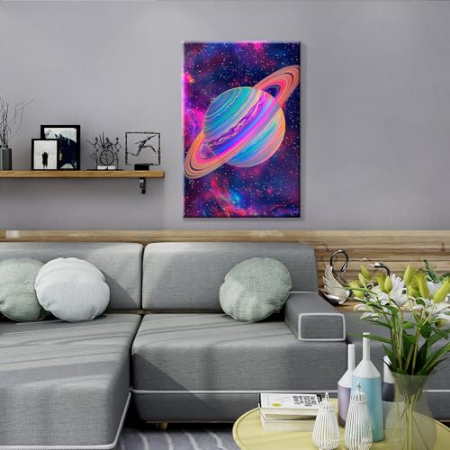 JOOZ Paint by Numbers Kit for Adults with Frame, Planet, 8x12 Inch - color: Planet 256
