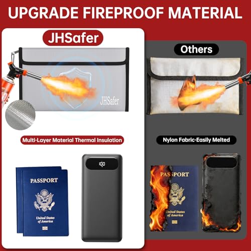 Fireproof Organizer Bag with Zipper,Travel Tech Pouch Bag,10"x6" - style: Silver & Black Bag