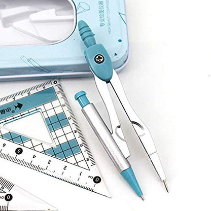 Adela 8 Pieces Student Math Geometry Tool Set Drawing Compass (05064Blue) - color: 05064blue