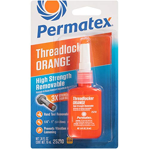 Permatex 25210 High Strength Removable Threadlocker Orange Liquid, 10 ml - size: 10 ml, style: Liquid - High Strength