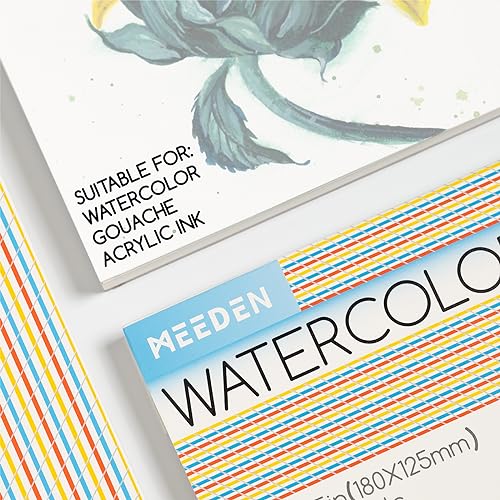 MEEDEN Cotton Watercolor Paper Block: 3 Textures 5" x 7" of 30 Sheets - size: 5×7"