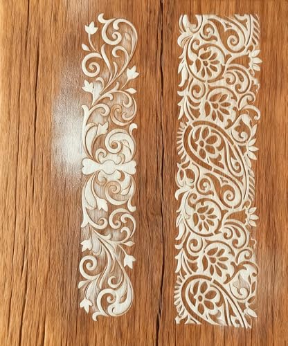 TIAMECH A4 Reusable Flower Border Line Stencil for Painting - style: Flower Border Edge