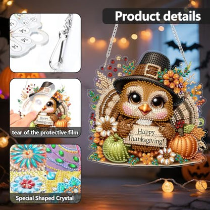 AIBOERL Diamond Art Kits for Adults,Halloween Acrylic Hanging Suncatcher - color: DP04428