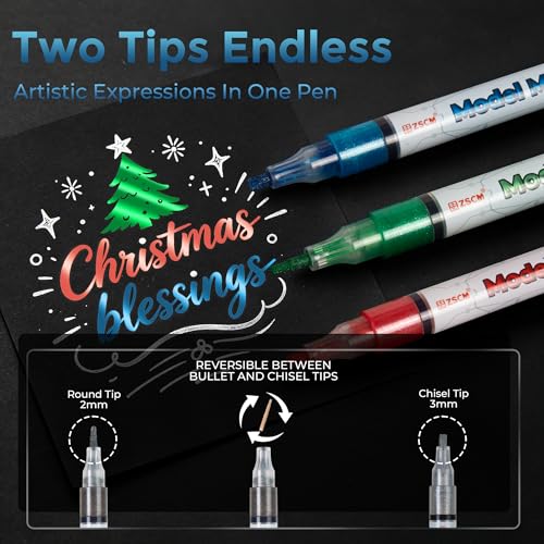 ZSCM Liquid Gloss Metallic Markers, 6 Colors 3D Models Paint Pens - color: 6 Packs-Metallic