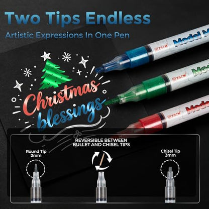 ZSCM Liquid Gloss Metallic Markers, 6 Colors 3D Models Paint Pens - color: 6 Packs-Metallic