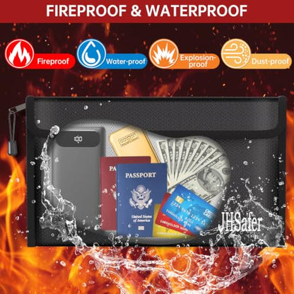 Fireproof Organizer Bag with Zipper,Travel Tech Pouch Bag,10"x6" - style: Black Bag