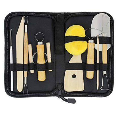 U.S. Art Supply Pottery & Clay Tools Set (12-Piece) - size: 12-Piece with Nylon Case