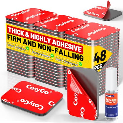 Double Sided Tape Heavy Duty, Permanent Bond Sticky Pads 1.18x1.38In