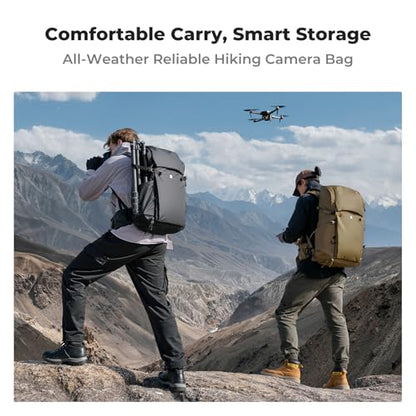 K&F CONCEPT Camera Backpack, 30L Large Capacity Camera Bag - color: Khaki, size: Large