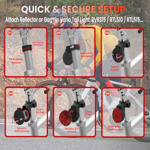 AirTag Bike Tracker Mount Hidden Anti-Theft Seatpost Reflector Holder