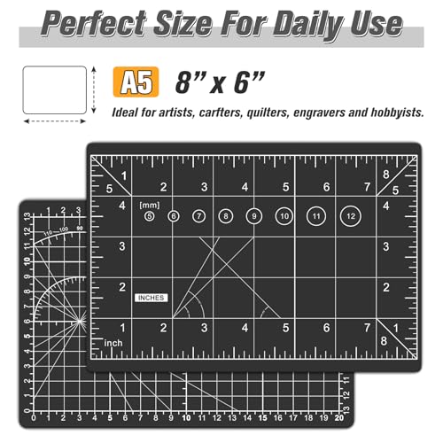DIYSELF 1 Pcs Craft Knife Hobby Knife with 11 Pcs Stainless Steel Blades Kit and Black Cutting Mat 6in×8in (Red)