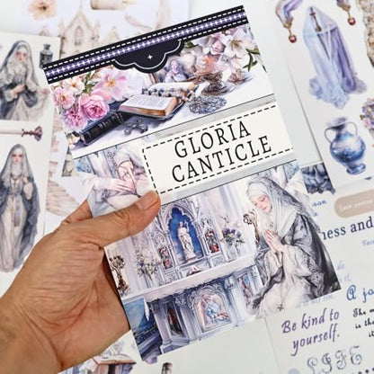 Christian Journal Sticker Book, A5 Pre-Cut Scrapbook Stickers - color: Gloria Cantical