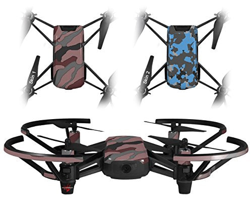 Skin Decal Wrap 2 Pack Compatible with DJI Ryze Tello Camouflage Pink Drone NOT Included
