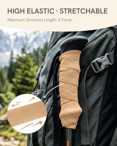 FriCARE Self Adhesive Bandage Wrap, Medical Tape in First Aid Kit, Tan - color: Tan