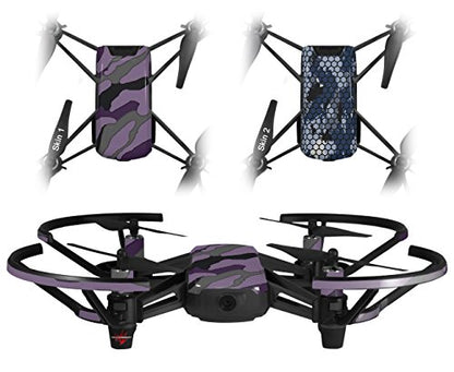 Skin Decal Wrap 2 Pack Compatible with DJI Ryze Tello Camouflage Purple Drone NOT Included