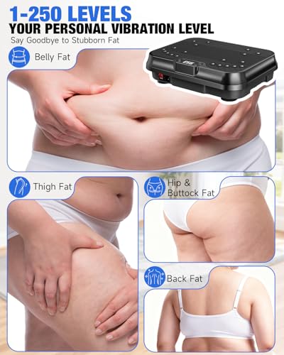 Bigzzia Vibration Plate Exercise Machine for Lymphatic Drainage & Fitness - color: black