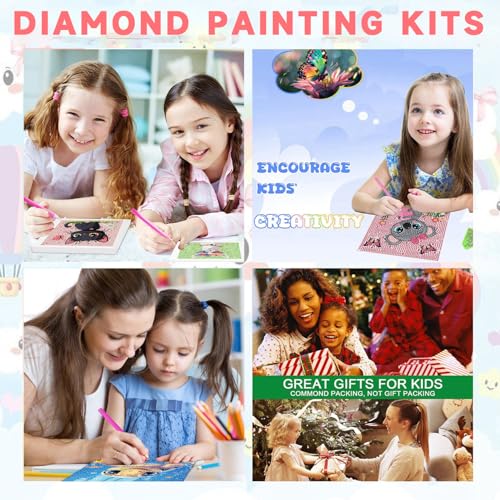 WEMEON Alpaca Diamond Art Kits for Kids with Frame 7x7 inch - color: Alpaca