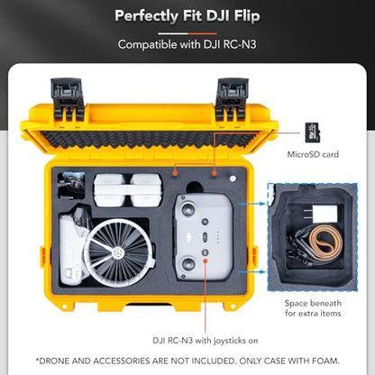 Lykus Titan FP110 Waterproof Hard Case for DJI Flip and DJI RC 2/RC-N3 - color: Yellow