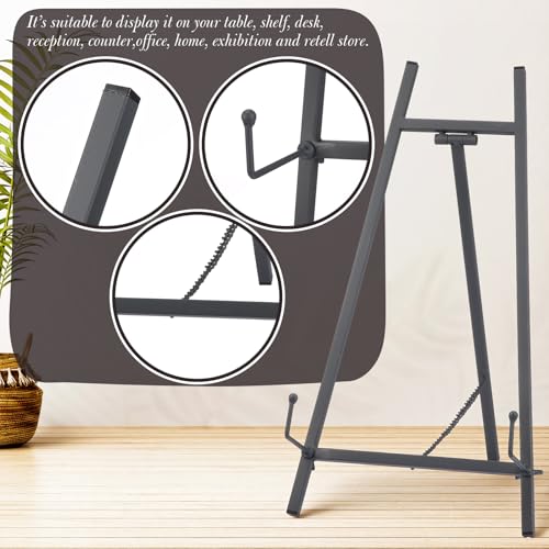 Leinuosen 1 Pcs Metal Tabletop Easel Stand, Tripod Display,Grey - color: Grey
