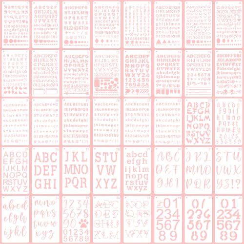 ZLFSRQ 40Pcs Letter Stencils for Painting, Small Alphabet Number Stencils - color: 40Pcs