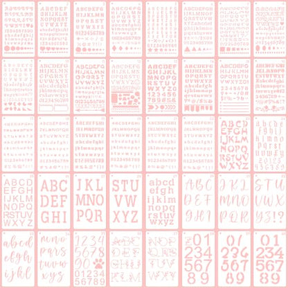 ZLFSRQ 40Pcs Letter Stencils for Painting, Small Alphabet Number Stencils - color: 40Pcs