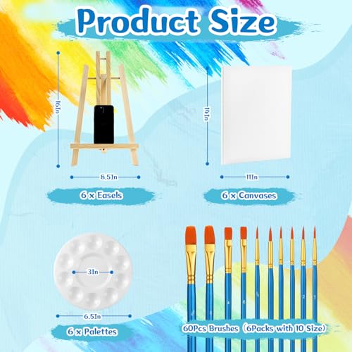 Painting Supplies78Pcs Set with 16" Easels+11"x14"Canvases for Sip&Paint