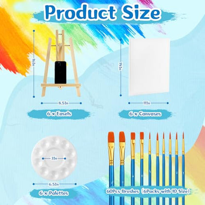 Painting Supplies78Pcs Set with 16" Easels+11"x14"Canvases for Sip&Paint