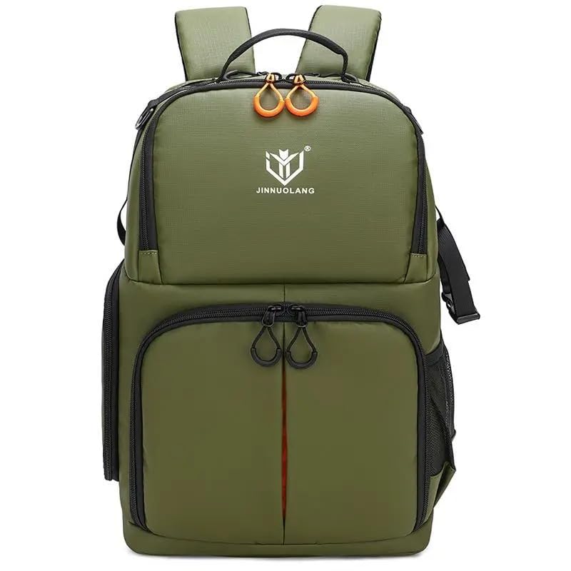 Camera Backpack, Large Capacity Outdoor DSLR Backpack, Compatible with 15.6-Inch Laptops, Green - color: 9013-green