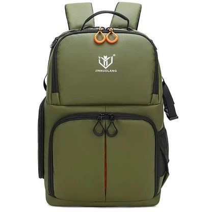 Camera Backpack, Large Capacity Outdoor DSLR Backpack, Compatible with 15.6-Inch Laptops, Green - color: 9013-green