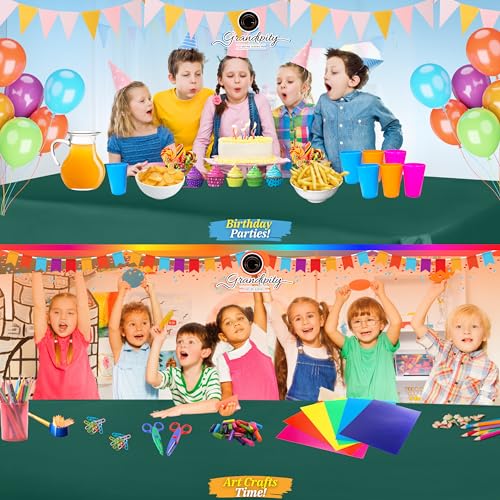 Grandipity Plastic Table Cloth Disposable 12 Pack 54” x 108” Rectangle - color: Dark Green, size: 54in. x 108in. Rectangle