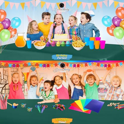 Grandipity Plastic Table Cloth Disposable 12 Pack 54” x 108” Rectangle - color: Dark Green, size: 54in. x 108in. Rectangle