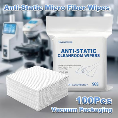 Anti-Static Microfiber cloths 6"x6"(100 Pcs,200GSM) - size: 6"x6" (Pack of 100)