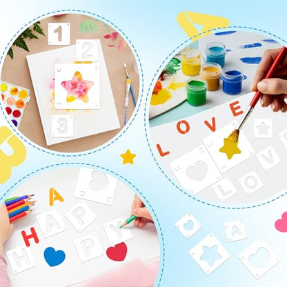 Letter Stencils 80Pcs 2&3Inch Large Alphabet Number Reusable Stencils - size: 2Inch+3Inch
