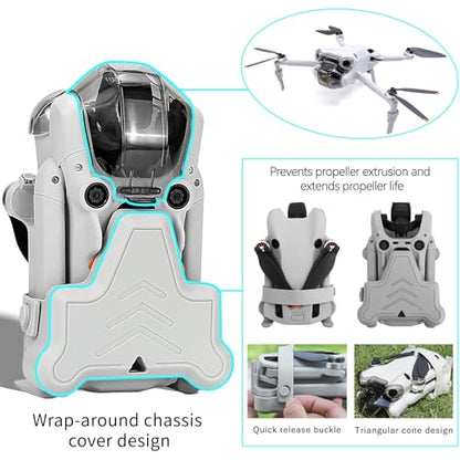 Mini 4 Pro Accessories Bundle: with Propellers Blades Guard Landing Gear Gimbal Protector Leg Extensions Props Holder Strap Lens Cover for DJI Mini 4 Pro Drone Accessories Set