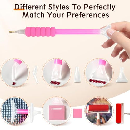 FANGZH A4 Light Pad Diamond Painting Accessories Kit: 179 Pieces, Pink - color: Pink