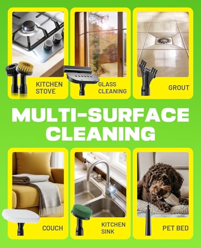 POPCHOSE Portable Handheld Steam Cleaner with Detergent Dispenser - color: WhiteOrange