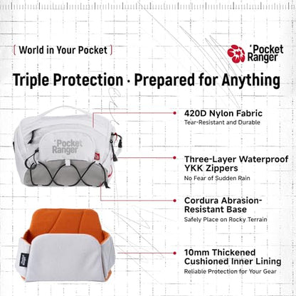 VSGO Pocket Ranger 2.4L Camera Waist Bag with Removable Padded Insert - color: White