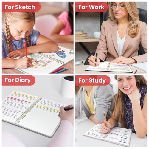 Taja Blank Spiral Notebook for Work, 5.7"x7.9" Spiral Plain Sketch Notebook - color: B-Pink, style: d-Blank