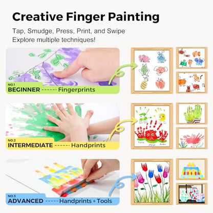 Jar Melo Washable Finger Paints for Toddlers, 12 Colors - style: 12 Colors