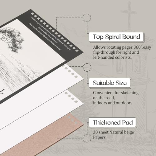 Jexine 60 Pcs Sketch Book Bulk 5.5"x8.5" Top Spiral Bound,Tree - style: Tree