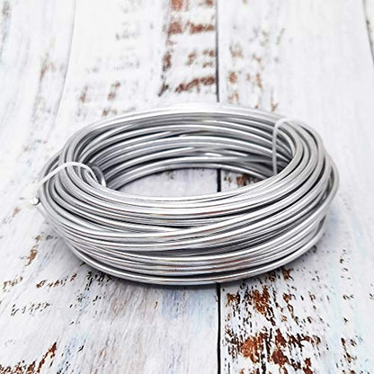 INSPIRELLE 9 Gauge Silver Aluminum Craft Wire Bendable Metal Wire - color: Silver, size: 9 Guage (3.0mm)