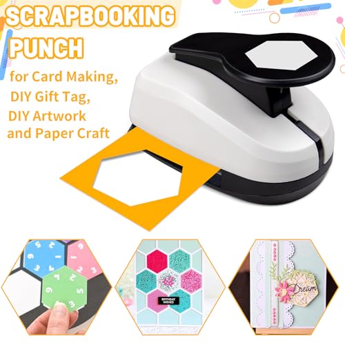 Hexagon Paper Punch, Hexagon Punch 1.97 Inch for Scrapbook DIY Arts Project - style: Hexagon