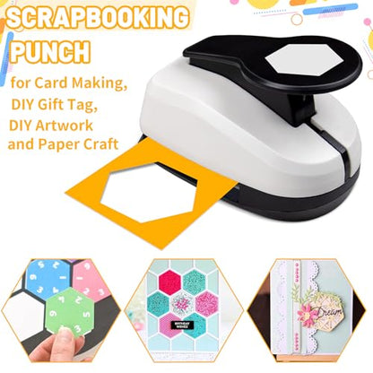 Hexagon Paper Punch, Hexagon Punch 1.97 Inch for Scrapbook DIY Arts Project - style: Hexagon