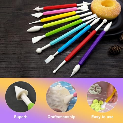 ZeriLion 9 Pcs Clay Sculpting Tools Set for Adults, Double-Ended Pottery Carving and Modeling Tools for Professional Air Dry and Polymer Clay Crafting