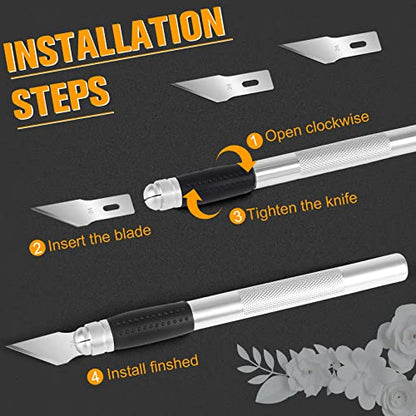 JETMORE 100 Pack Exacto Knife Blades #24, Craft Knife Blades Hobby & Craft - size: #24