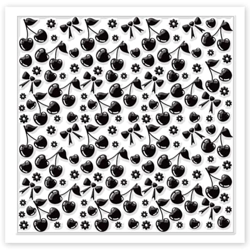 CHGCRAFT Cherry Polymer Clay Texture Sheets Flowers Bow Silicone Texture Stamp Clay Modeling Pattern Pad Texture Sheets for Polymer Clay Making Earrings Jewelry - style: Cherry