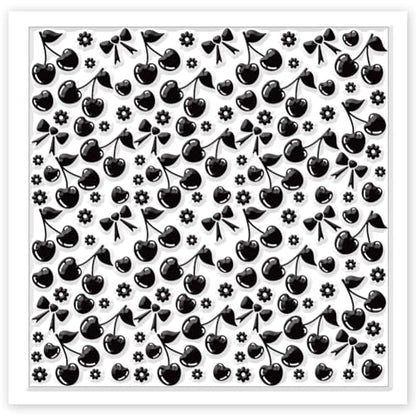 CHGCRAFT Cherry Polymer Clay Texture Sheets Flowers Bow Silicone Texture Stamp Clay Modeling Pattern Pad Texture Sheets for Polymer Clay Making Earrings Jewelry - style: Cherry
