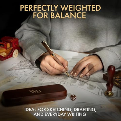 Wordsworth & Black Luxury Bamboo Wood Mechanical Pencil 0.7mm for Drafting - color: Brown Wood