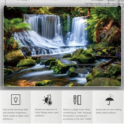 Jungle Waterfall Backdrop 6x4ft Nature Scenery Photography Background - color: Style 3, size: 6ftx4ft