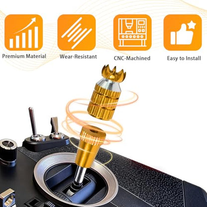 2pcs RC M3 Transmitter Stick Ends Controller Thumb Rocker for Futaba - color: Orange